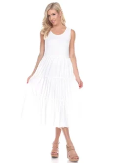 Women's Scoop Neck Tiered Midi Dress - White Mark -ChicMama Sales Store GUEST f56cf602 0641 41be 8d55 103b474e7685