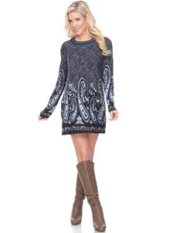 Women's Sandrine Embroidered Sweater Dress - White Mark -ChicMama Sales Store GUEST f695330a ccab 4155 91cc abd34e78f6c9