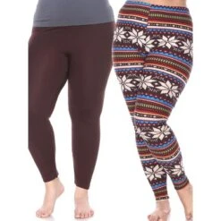Women's Pack Of 2 Plus Size Leggings - One Size Fits Most Plus - White Mark -ChicMama Sales Store GUEST f695f55d 4ea4 4757 a360 b2c6512d11a8