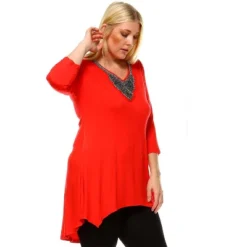 Women's Plus Size Embellished V-Neck Luna Tunic Top - White Mark -ChicMama Sales Store GUEST f81b905c dee9 4a88 b51d 2188348f6bce