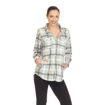 Women's Lightweight And Soft Flannel Plaid - White Mark 5 Women's Lightweight And Soft Flannel Plaid - White Mark - Image 5