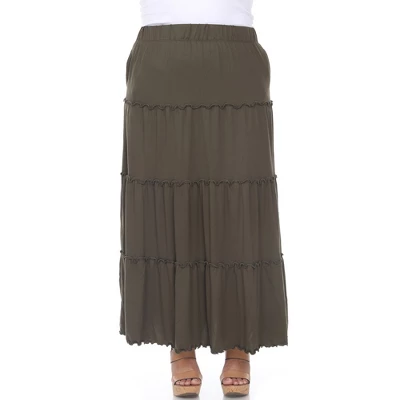 Plus Size Tiered Maxi Skirt 6 Plus Size Tiered Maxi Skirt - Image 6