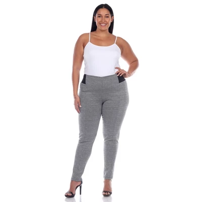 Women's Plus Size Jacquard Slim Pants - White Mark 3 Women's Plus Size Jacquard Slim Pants - White Mark - Image 3