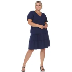Plus Size Short Sleeve V-neck Tiered Midi Dress 14 Plus Size Short Sleeve V-neck Tiered Midi Dress -ChicMama Sales Store GUEST fd2f6015 190a 4e9f 96c5 b399c638464f