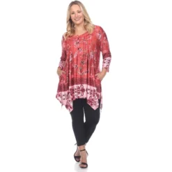 Women's Plus Size Victorian Print Tunic Top With Pockets - White Mark -ChicMama Sales Store GUEST fdd1edc9 98c5 464d 8379 2319ce7d41b6