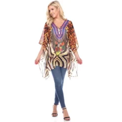 Women's Animal Print Caftan With Tie-up Neckline - One Size Fits Most - White Mark 11 Women's Animal Print Caftan With Tie-up Neckline - One Size Fits Most - White Mark -ChicMama Sales Store GUEST ff73c580 a889 4d3e 99ef 6871f8f92db1