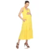 Maternity Scoop Neck Tiered Midi Dress
